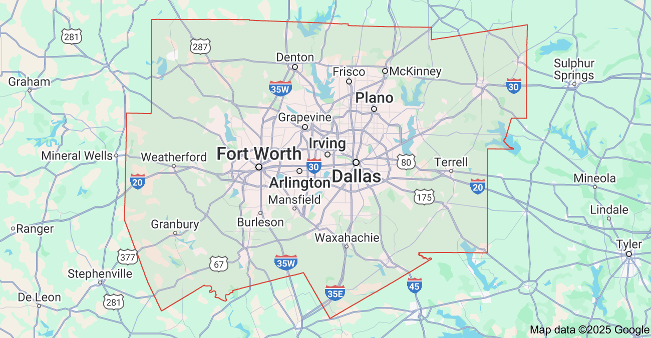 Dallas-Fort Worth Service Area Map